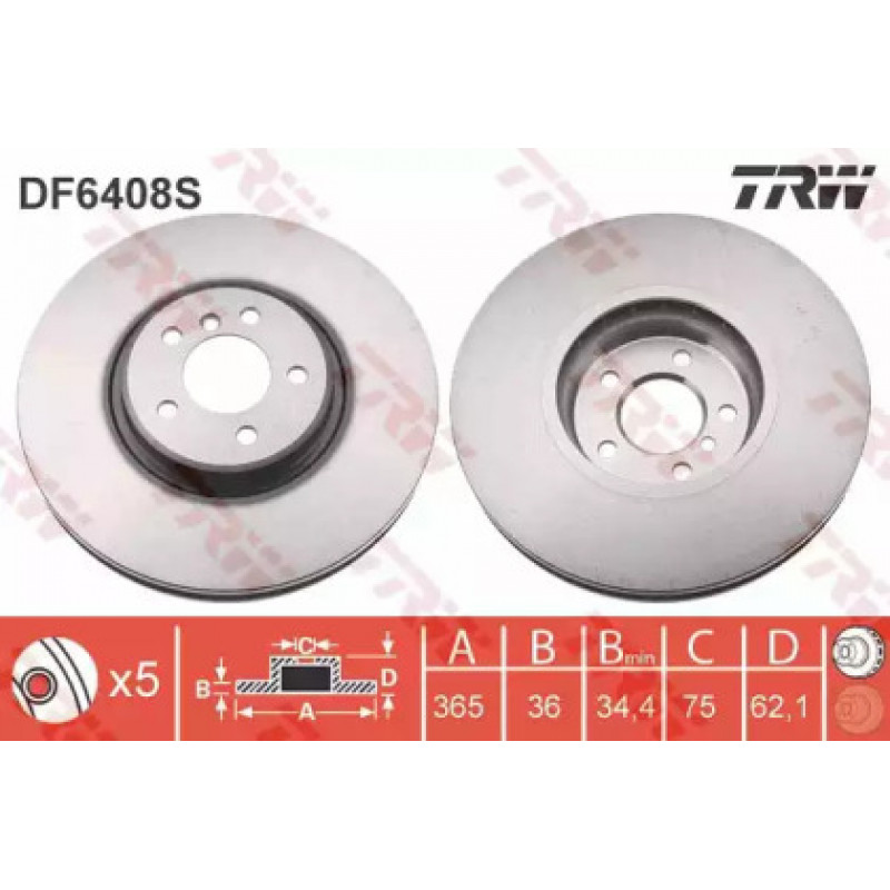Тормозной диск TRW DF6408S