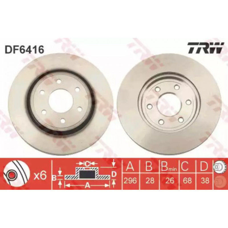 Тормозной диск TRW DF6416
