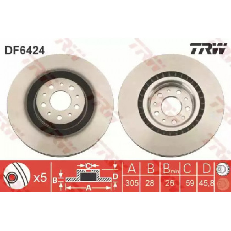 Тормозной диск TRW DF6424