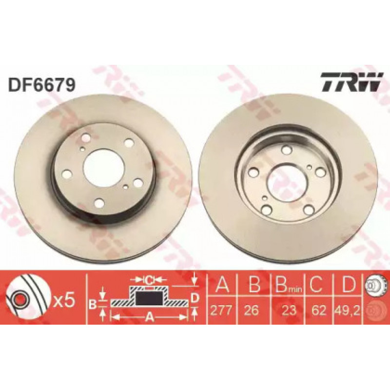 Тормозной диск TRW DF6679