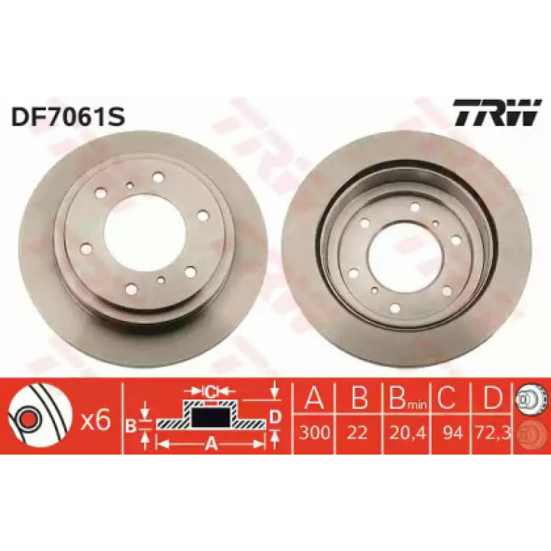 Тормозной диск TRW DF7061S