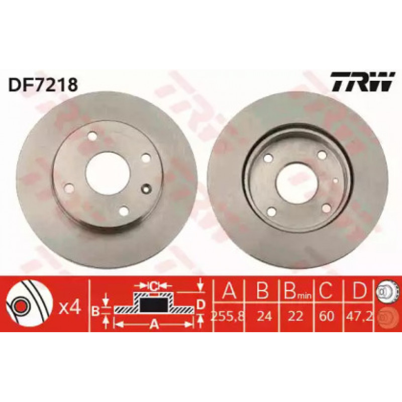 Тормозной диск Lacetti TRW DF7218