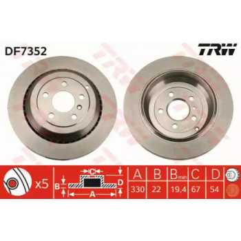 Тормозной диск TRW DF7352