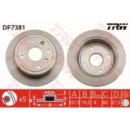 Тормозной диск Lacetti TRW DF7381