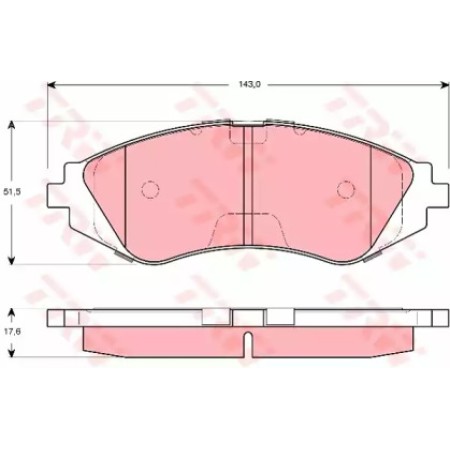 Тормозные колодки LANOS 1.6i, LACETTI TRW GDB3265