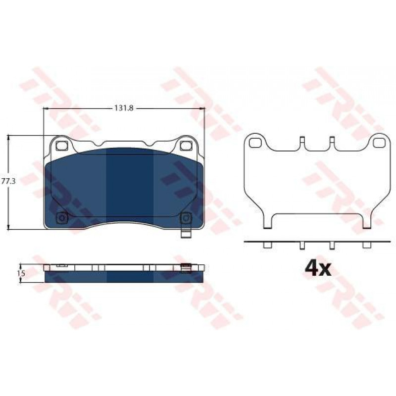 Тормозные колодки TESLA MODEL S, X перед TRW GDB2198BTE