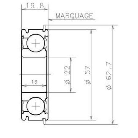 Подшипник КПП Peugeot 307 01-07 (22x57x16.8) AB.40087.S08