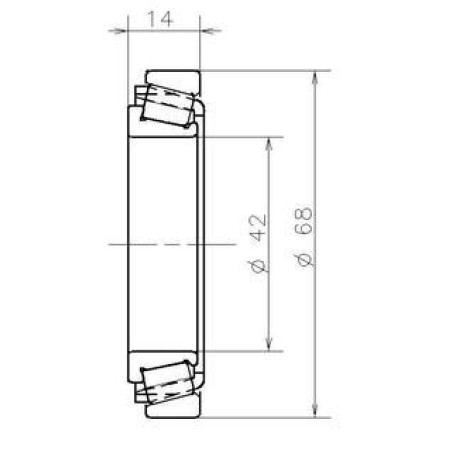 Подшипник КПП Renault Kangoo 98-/(42x68x14/10.5/14) EC.12238