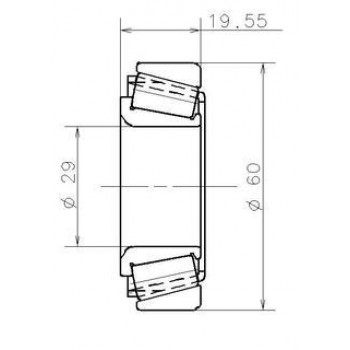 Подшипник КПП Renault Master II/Laguna/Espace (29x60x19.5) вторичный вал EC.12468.S11.H206