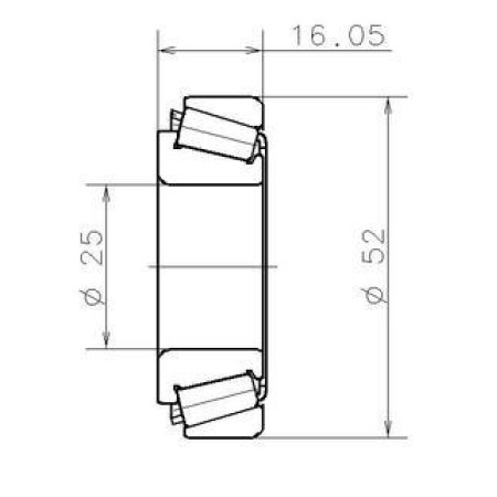 Подшипник КПП Renault Master II/Laguna I/II (25х52х16) первичный/вторичный вал EC.12557.S02.H206