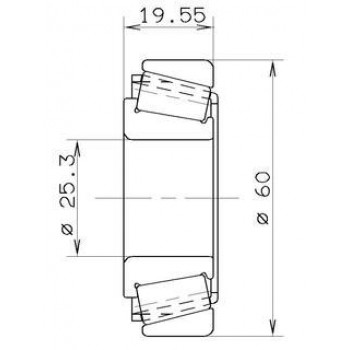 Подшипник КПП Renault (25x68x19) (промежуточный вал) BH3/4, BH3/5) EC.12890.S01.H206