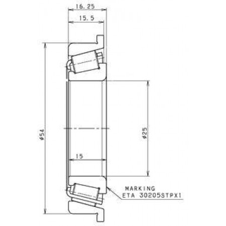Подшипник КПП Renault Trafic (25x54/59x19) EC35116