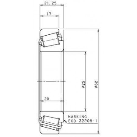 Подшипник КПП Renault Trafic/Opel Vivaro (25x62x21.25) EC35483