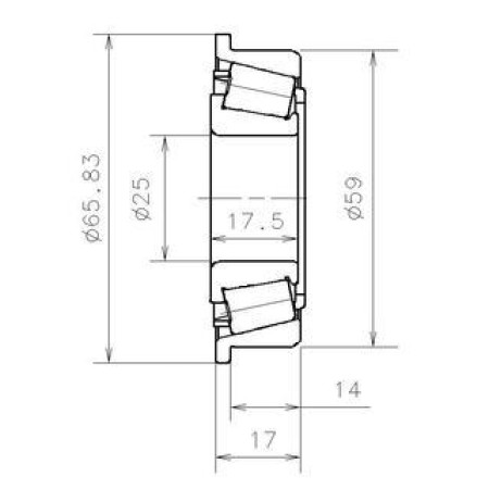 Подшипник КПП Renaulr Kangoo I,II/Megane II/Scenic II (24x59x17.5), перв./втор. вал, JA5, JC5, JC7 EC.40987.H206