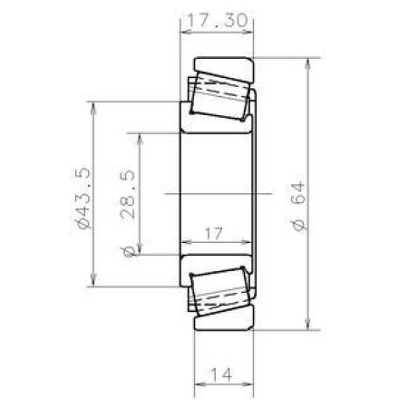 Подшипник КПП Renault Kangoo II/Laguna II,III/Scenic II,III (28.5x64x17.25), вторич. вал EC 41465 H206