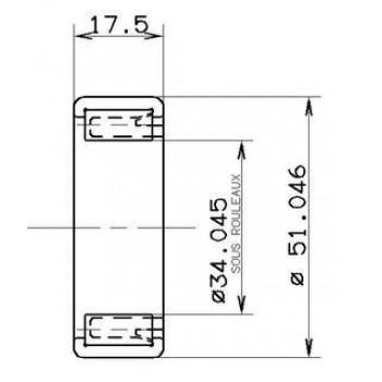 Подшипник КПП (34x51x17.5) JA3, JB0, JB1, JB2, JB3, JB4, JB5, JB9, JH1, JH3, MB1, MB3 RNU.12044.S01