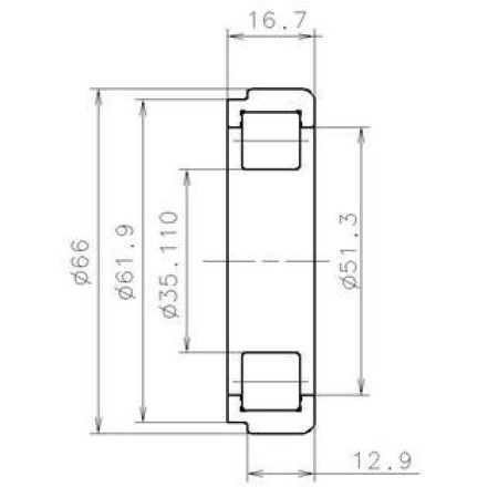 Подшипник КПП Renault Megane II/Scenic II (35.11x66x16.7) RNU.41200