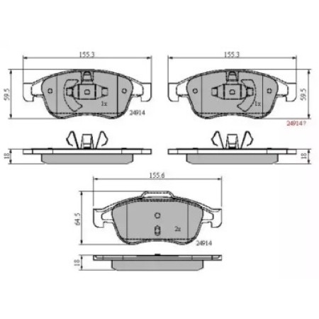 Тормозные колодки перед. Megane 09-/Duster 10-/Dokker 13- (NP2601)