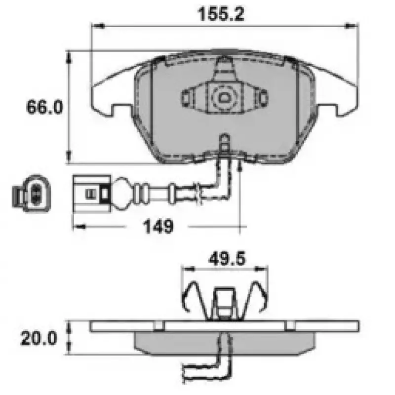 Тормозные колодки перед. Caddy III/Golf V/Passat B6/Octavia A5 (NP2144)
