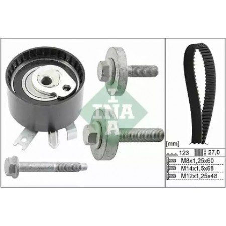 Комплект ГРМ Renault Kangoo/Megane II/III 1.5dCi 01- (123x27), K9K 836/837 (530 0197 10)