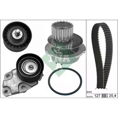 Комплект ГРМ + помпа Daewoo Lanos 1.6 16V 97-/Nexia 1.5 16V 95-97 (127x25.4) (530 0332 31)