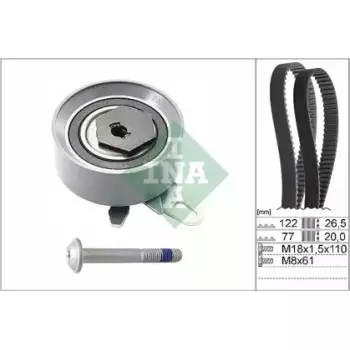 Комплект ГРМ VW T4 2.4D 90-03, 55/57kw, AAB,AJA (530 0406 10)