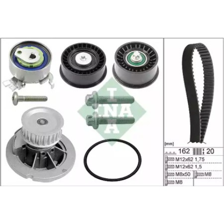 Комплект ГРМ + помпа Opel Combo 1.6 05- (162x20) (530 0441 30)
