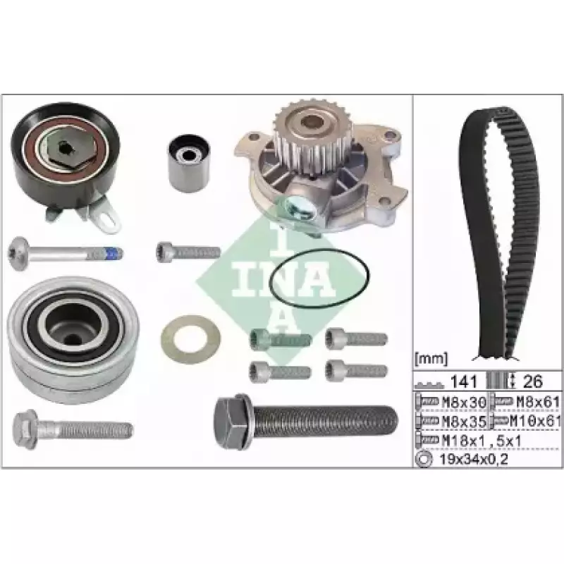 Комплект ГРМ + помпа VW Crafter 2.5TDI, 65-120kw, 06-13, (141x26) (530 0482 30)