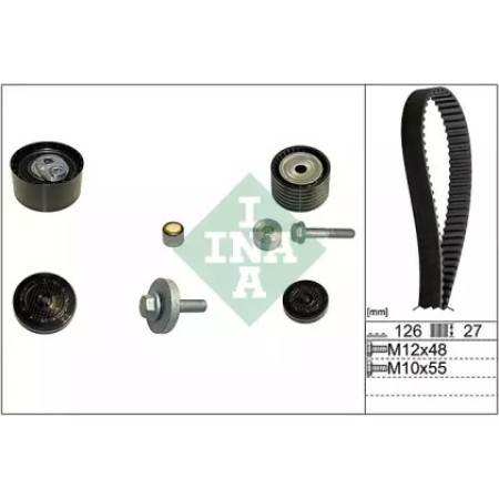 Комплект ГРМ Renault Laguna II/Megane III 1.8/2.0 01-, (126x27.00), F4P/F4R  (530 0638 10)