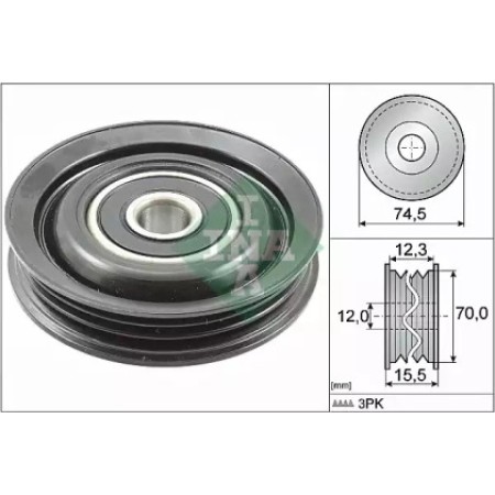Ролик генератора Nissan Micra 03-10 (паразитный) (74.5х15.5) (532 0786 10)