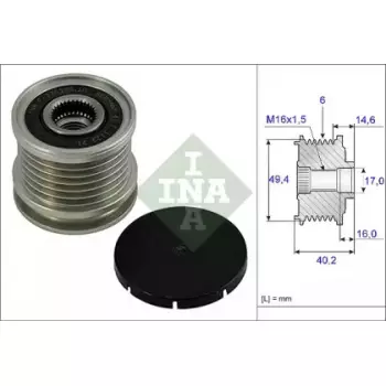 Шкив генератора VW Caddy II/T4/T5 90-09 (535 0001 10)