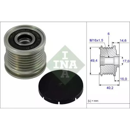 Шкив генератора VW Caddy II/T4/T5 90-09 (535 0001 10)