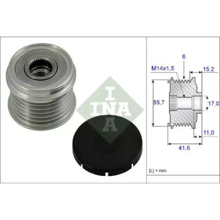 Шкив генератора Volvo S40 1.6/1.8/2.0i 95-03 (535 0024 10)