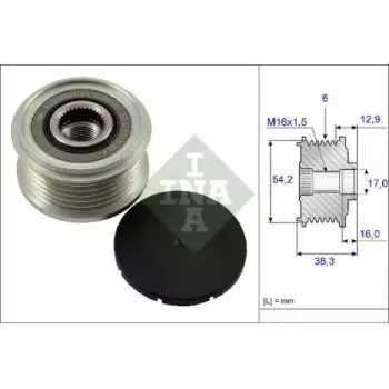 Шкив генератора Citroen Berlingo/Jumpy/Peugeot Boxer/Expert/Partner 1.6-2.2HDI 00- (535 0062 10)