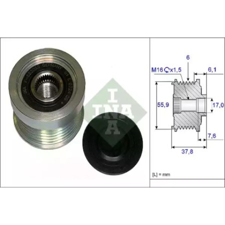 Шкив генератора Volvo C70/S60 97-10 (535 0072 10)