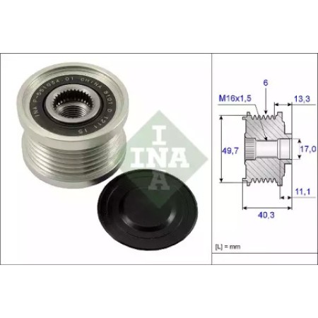 Шкив генератора Nissan Qashqai 2.0i 07-14 (535 0093 10)