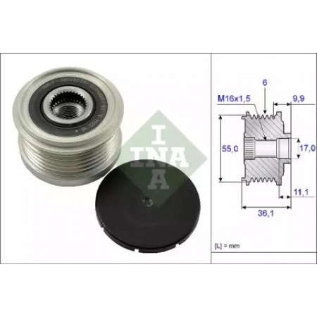 Шкив генератора Fiat Ducato 2.3/3.0JTD 06-, 6PK (535 0103 10)