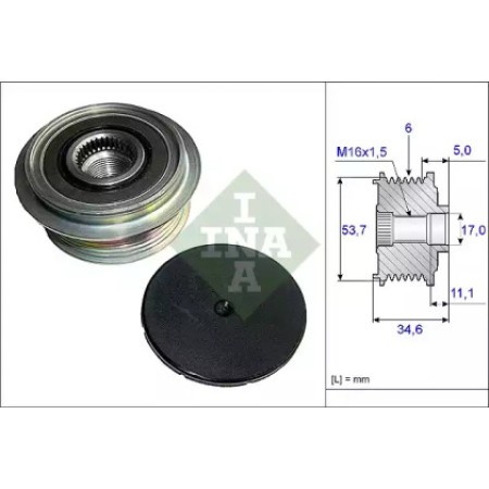 Шкив генератора Ford Mondeo IV 2.0i 07-15 (535 0125 10)