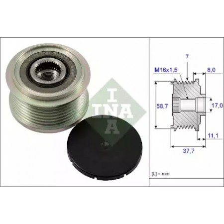 Шкив генератора Ford Transit V347 2,2/2.4/3.2TDCi 06-14, V363 2.2TDCi 13-, 7PK (535 0128 10)
