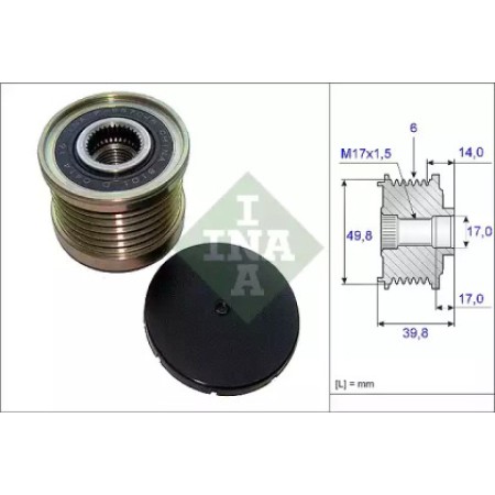 Шкив генератора Nissan Qashqai 2.0i 10- (535 0146 10)