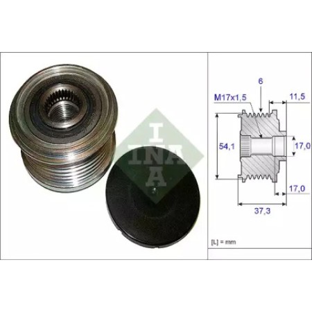 Шкив генератора Peugeot Partner/Fiat Scudo/Citroen Berlingo 1.6-2.0HDI 05- (535 0149 10)