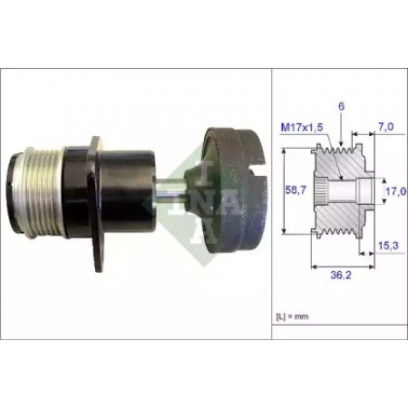 Шкив генератора Ford Connect 1.8 TDCi 02-13, 6PK (535 0157 10)