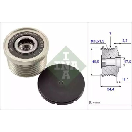 Шкив генератора BMW X5 (E70) 06-08 (535 0164 10)