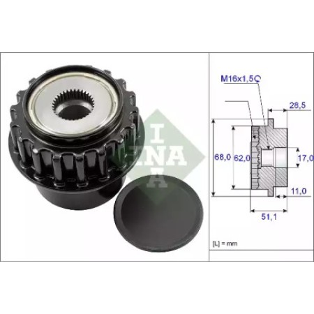 Шкив генератора Land Rover/Volvo 3.2i 06-14 (535 0175 10)
