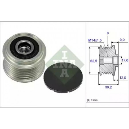 Шкив генератора Toyota Corolla 1.4D 04-14 (535 0219 10)