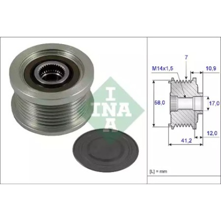 Шкив генератора Toyota Land Cruiser/Rav 4/Auris 2.0-3.0D 02- (535 0232 10)