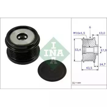 Шкив генератора Ford Connect/ Courier 1.5/1.6 TDCI 14- (535 0237 10)