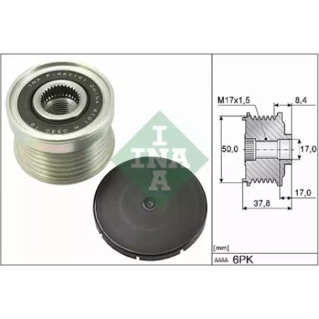 Шкив генератора Nissan Qashqai 2.0 14- (535 0292 10)