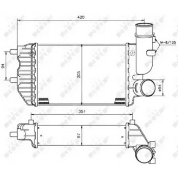 Радиатор интеркулера Citroen Jumper/Jumpy/Fiat Ducato/Scudo 96- (30066A)