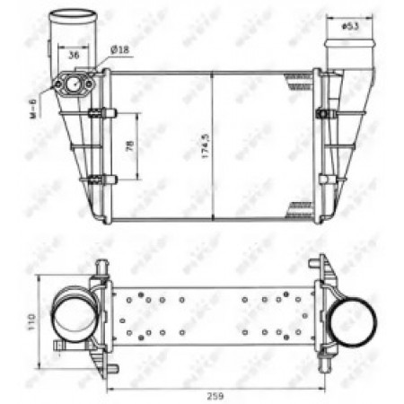 Радиатор интеркулера Audi A4/A6/VW Passat 1.8/1.9TDI 95-05 (30127A)